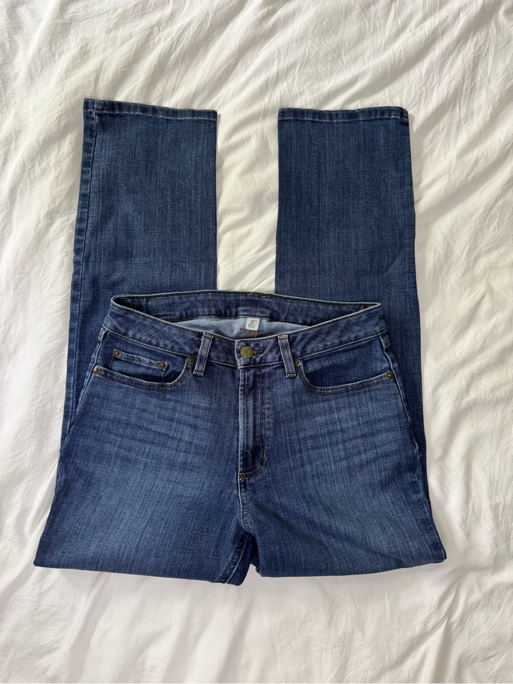 L.L. Bean Women's Straight-Leg Dark Blue Jeans